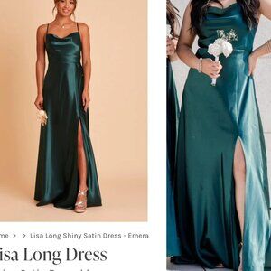 Birdy Grey Lisa Satin Emerald Bridesmaid Dress